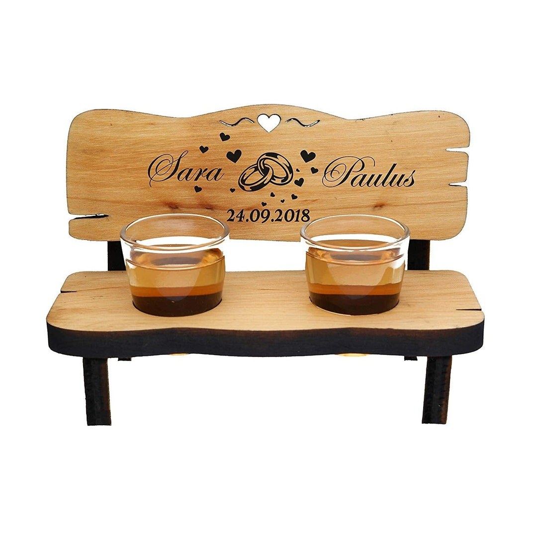 Personalized Alder Wood Schnapps Bank with Banknotes